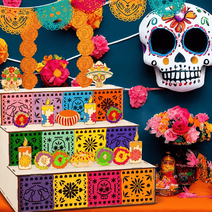 Last Day 49% OFF - Day of the Dead Wooden Altar Display Set | Death is not the end of life, forgetting is